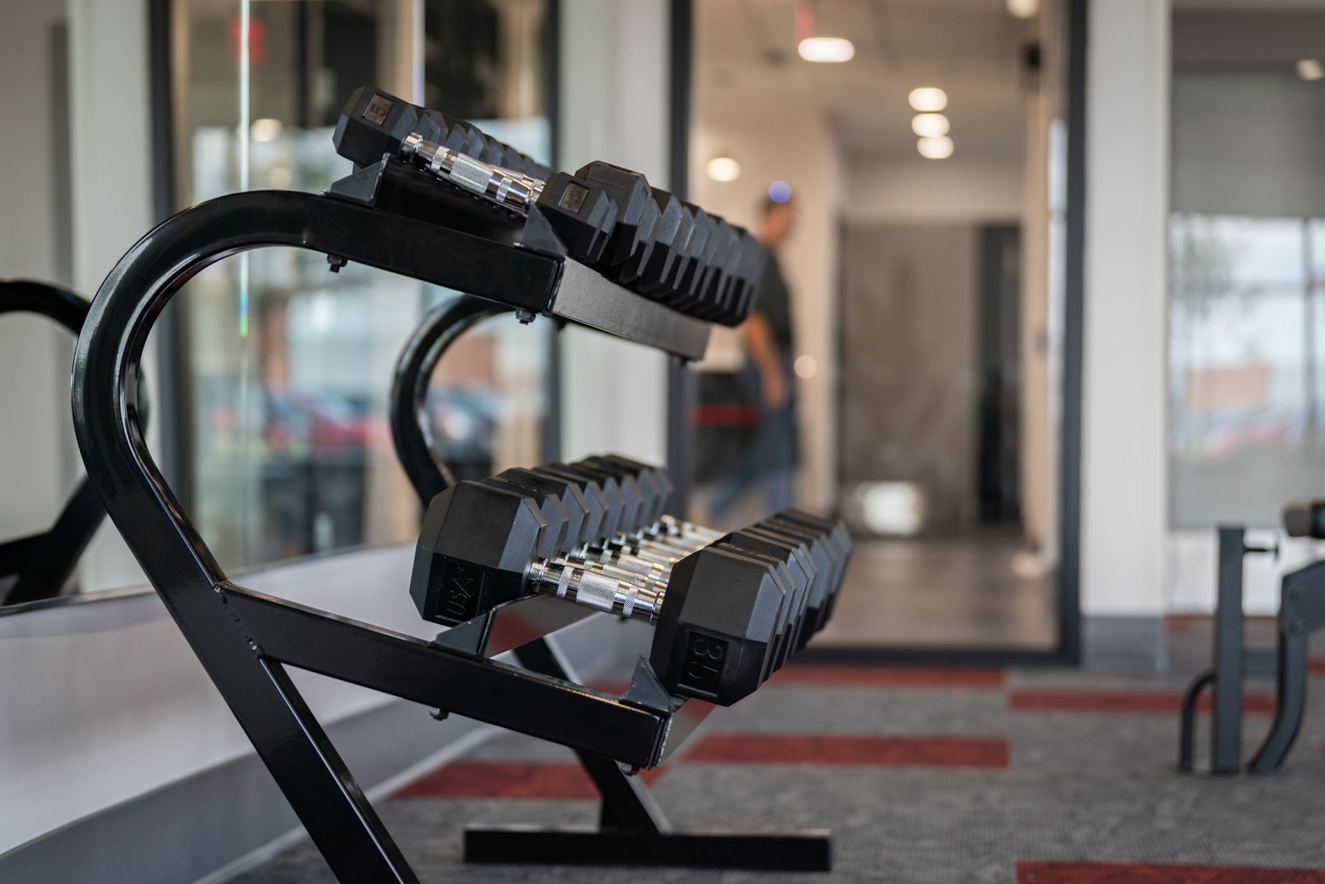 Fitness room at College Suites, an amenity of student living close to NICC in Peosta Iowa