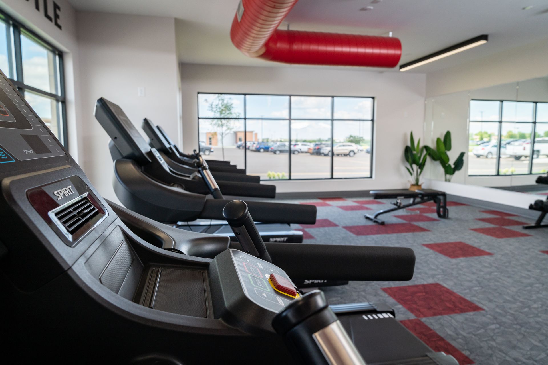 Fitness room at College Suites, an amenity of student living close to NICC in Peosta Iowa