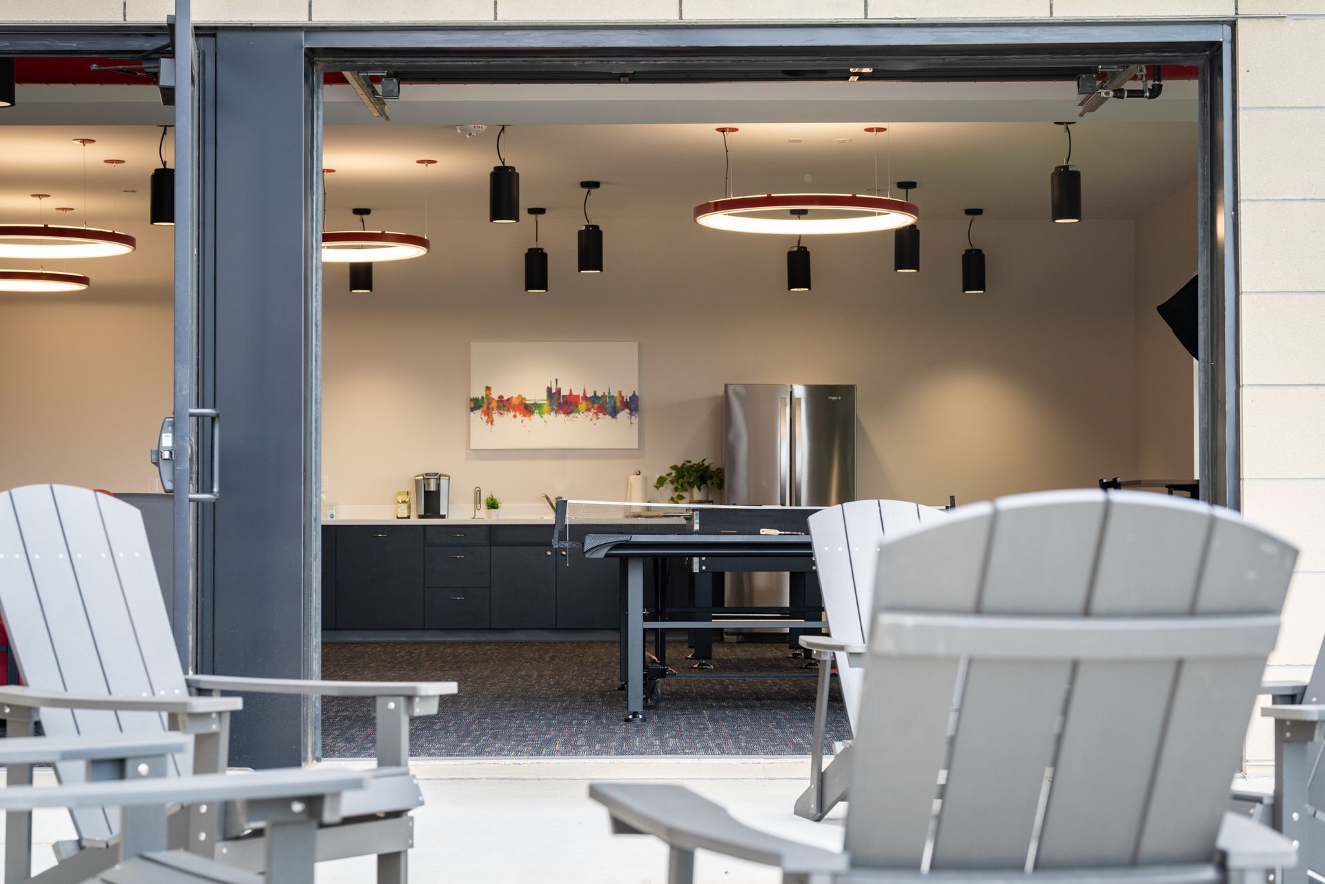 Lounge at College Suites, another amenity of student apartment living in Peosta Iowa near NICC's college campus