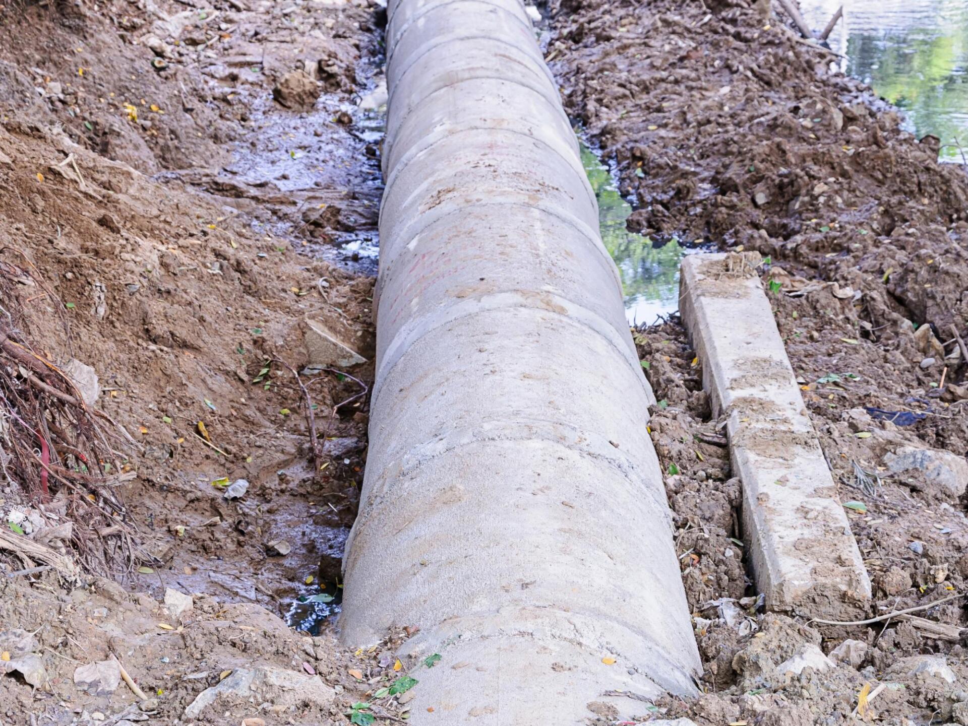 big pipe in the soil