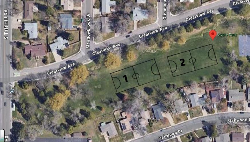 Field maps for Arsenal soccer at Avery Park in Fort Collins. Field 1 is the furthest west field.
Last updated for the Fall 2024 Season