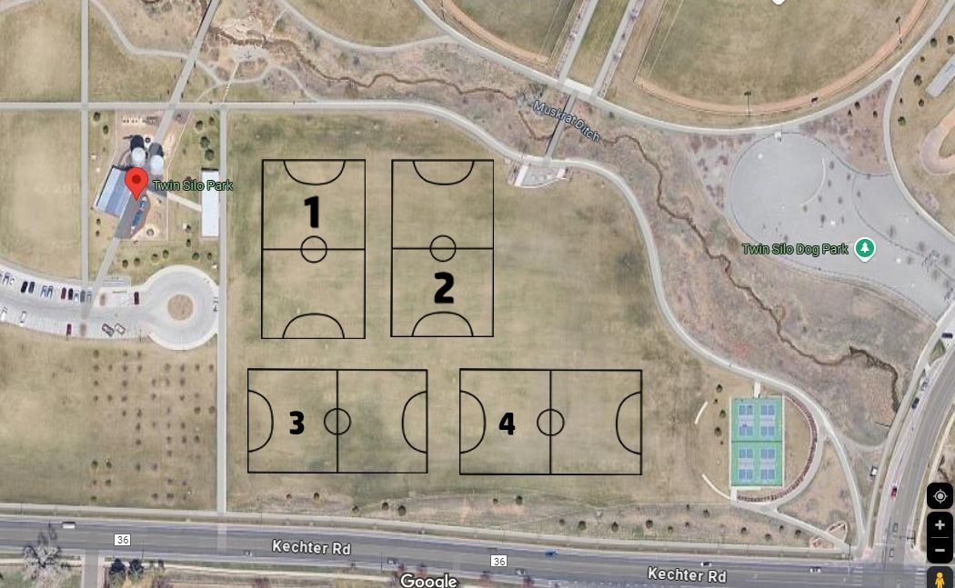 Field maps for Arsenal soccer at Twin Silo Park in Fort Collins. Last updated for the Fall 2024 Season
