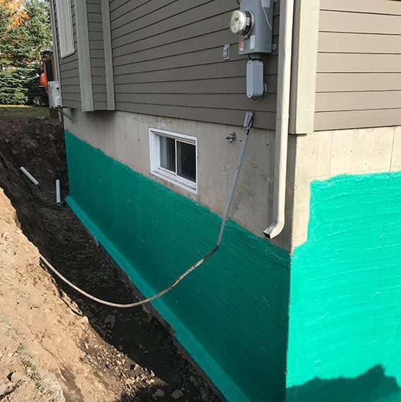 Le côté d’une maison est peint en vert.