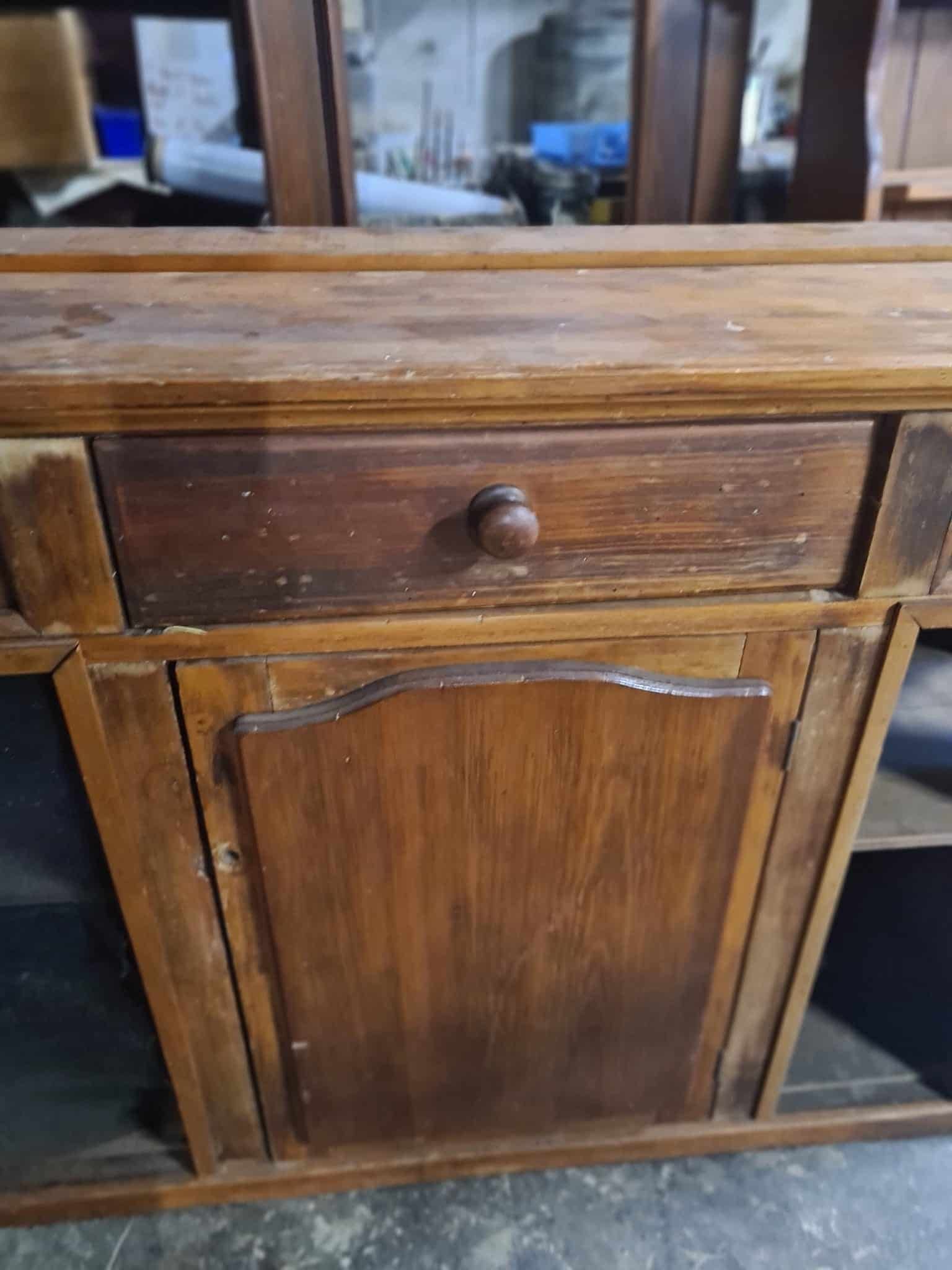 A Wooden Cabinet With a Drawer and a Door — The Restoration Barn In Te Kowai, QLD