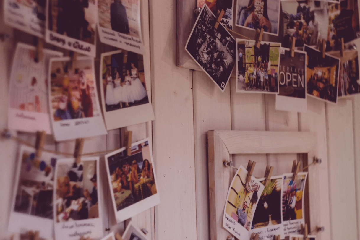 Take home the printed photos from the event and pin them on the wall