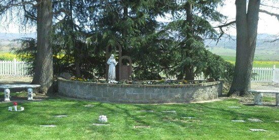 statue in graveyard - Pet Cemetery in Medford, OR