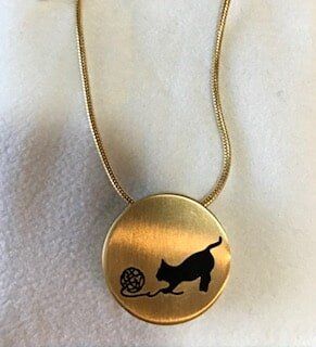 Cat Necklace — Gold Colored Pendant in ,