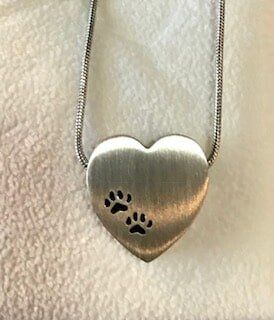 Heart Pendant — Heart Pendant with Paws in ,