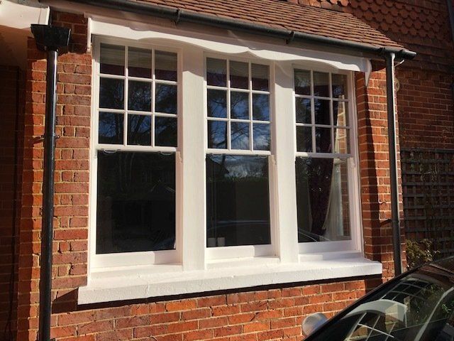 Triple sash window Full Replacement Triple Box Frame and Sash Windows with Glazing Bars in the Upper Sashes