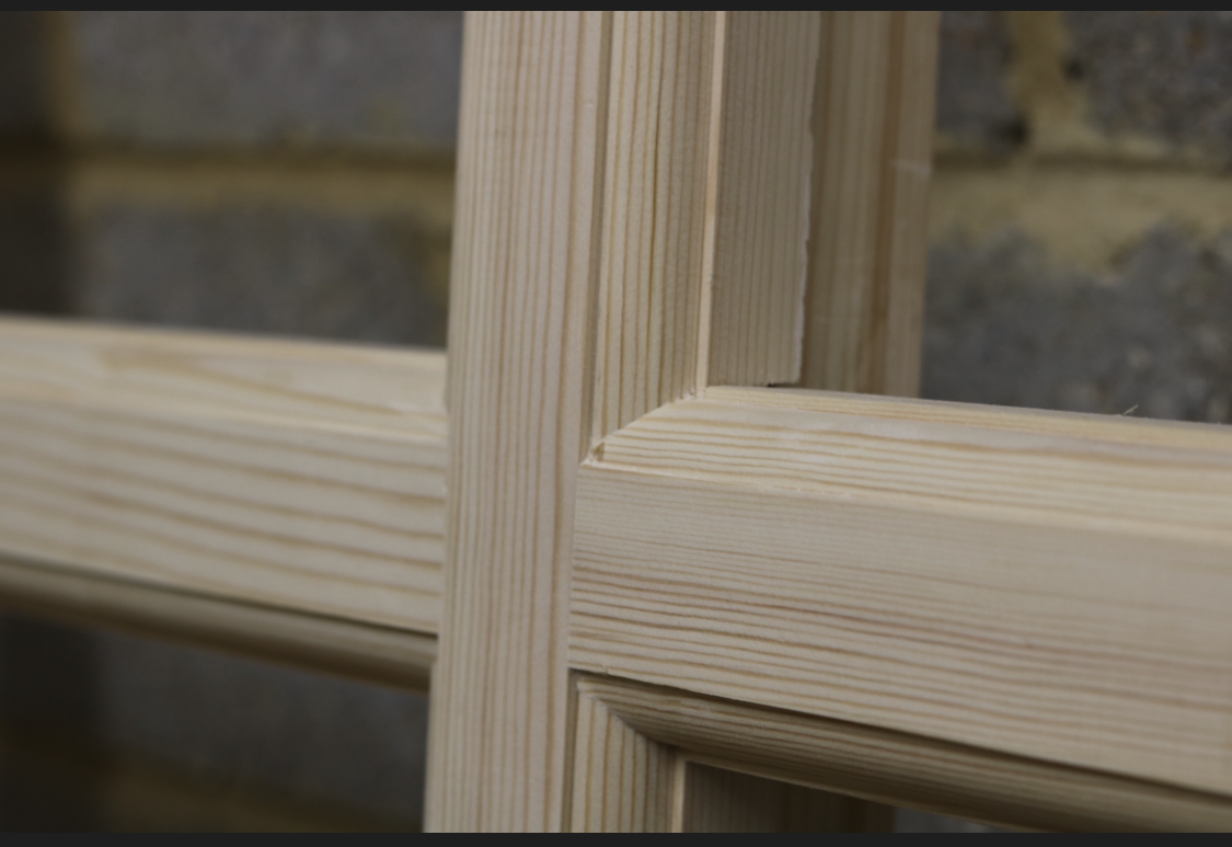 Close up image of a workshop building windows