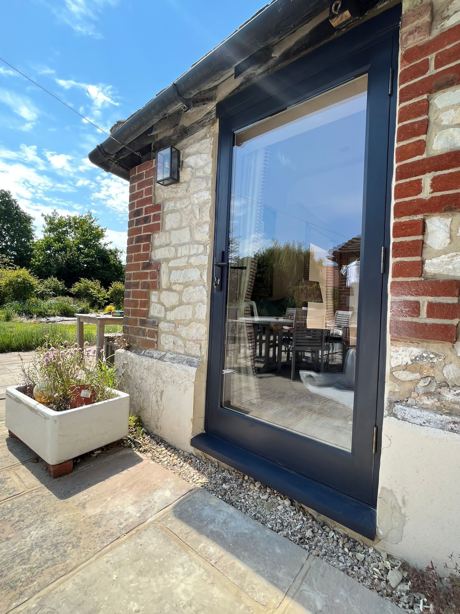 Accoya Door & Frame fitted with Multipoint Locking and FInished in Farrow & Ball Railings