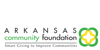 Arkansas Community Foundation logo with green and yellow clover symbol and tagline “Smart Giving to Improve Communities”