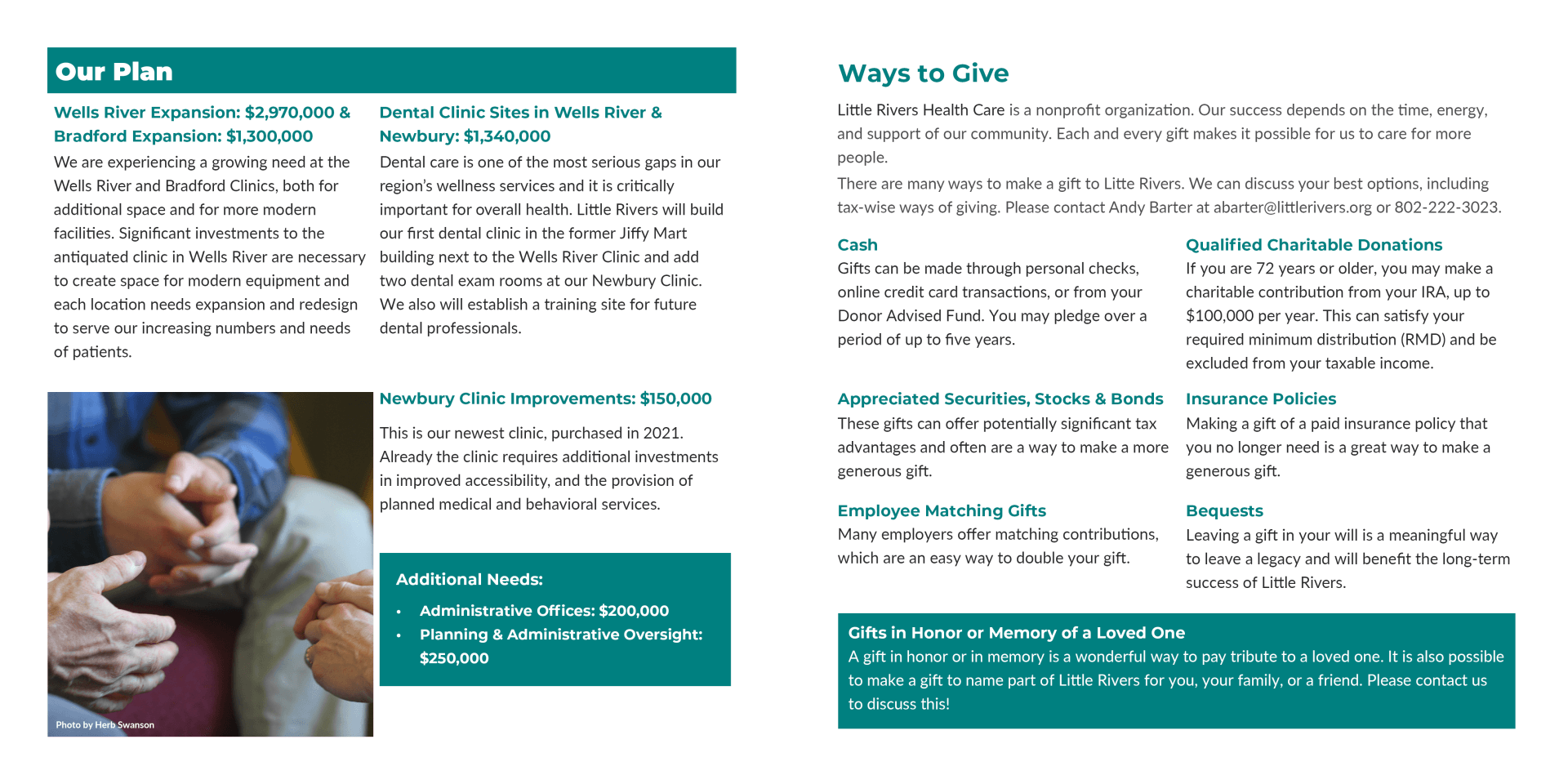 LRHC Square Booklet on donating to the Capital Campaign