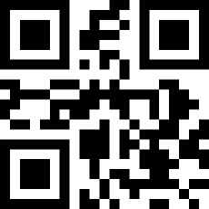 Black-and-white QR code with three large square markers in the corners.