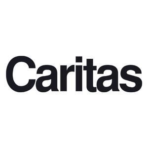 Das Logo der Caritas ist schwarzweiß auf weißem Hintergrund.