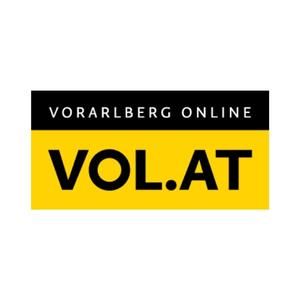Das Logo von vorarlberg online vol.at ist gelb und schwarz.
