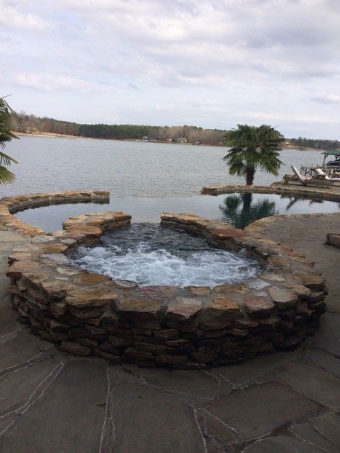 Gunite pool facing the lake — Greenville, SC — AAA Custom Pools