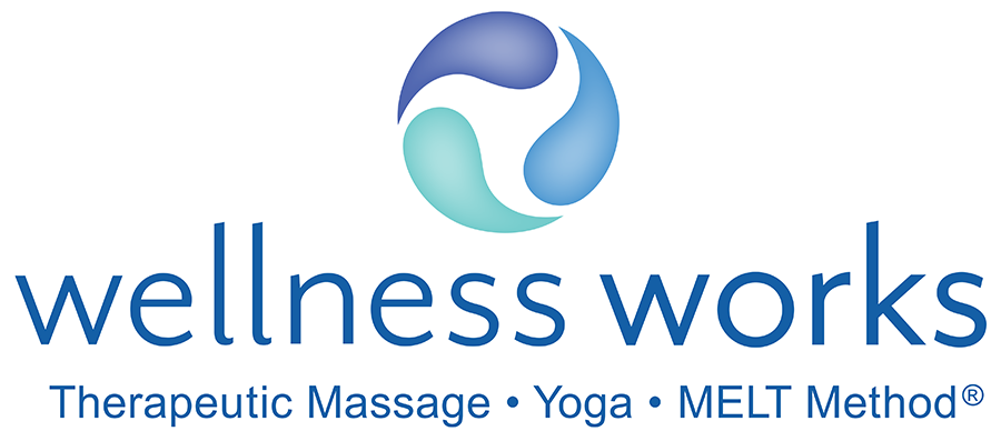 Wellness Works logo with a stylized blue and teal circle above text. The text says