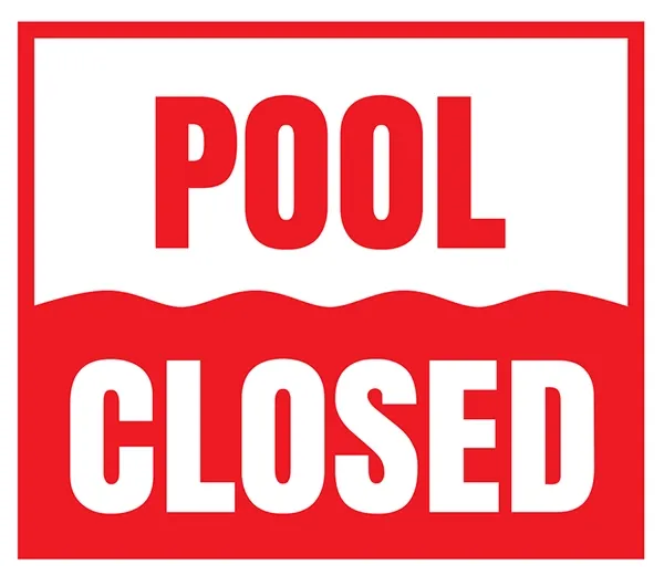 Blue and white sign: 