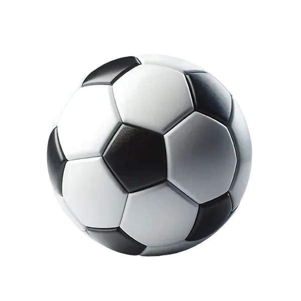 Volleyball with blue, white, and yellow panels.