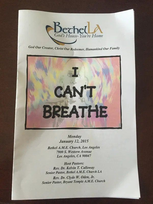 I Can't Breathe Poster — Los Angeles, CA — Los Angeles Metropolitan Churches