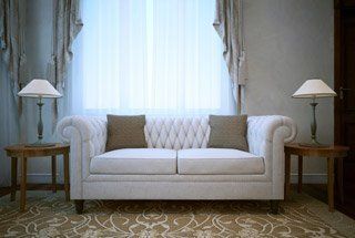 White Linen Cotton Sofa — Upholstery in Boulder, CO