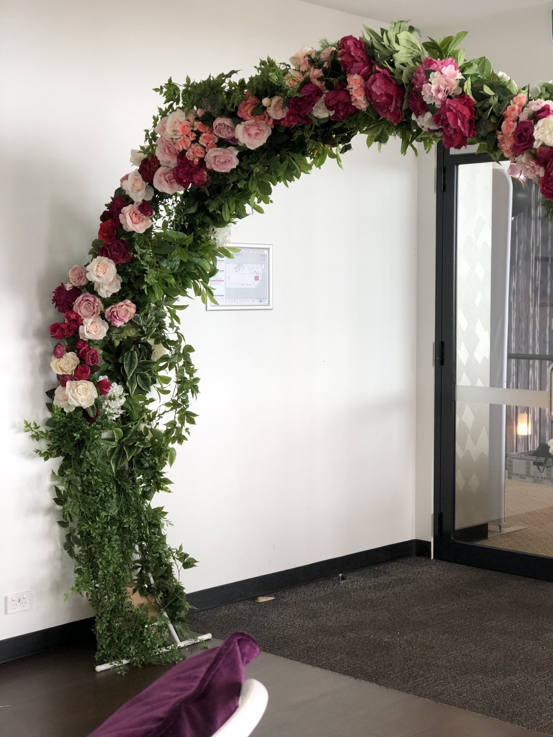 Stunning flower archway, creating a breathtaking entrance for Darwin events.