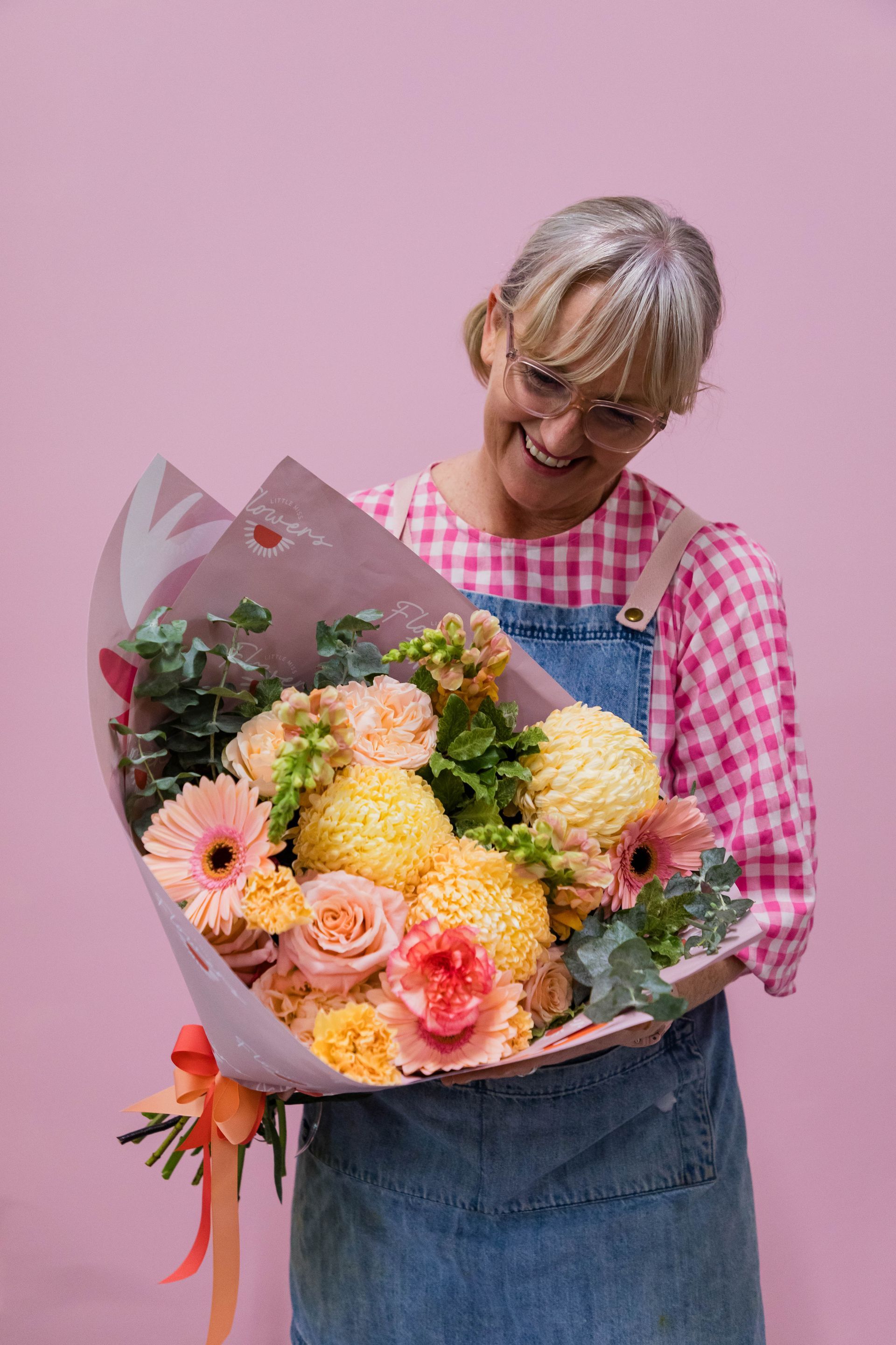 Fresh, vibrant bouquet prepared for a special delivery, embodying Darwin's natural beauty.