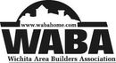 A black and white logo for the wichita area builders association