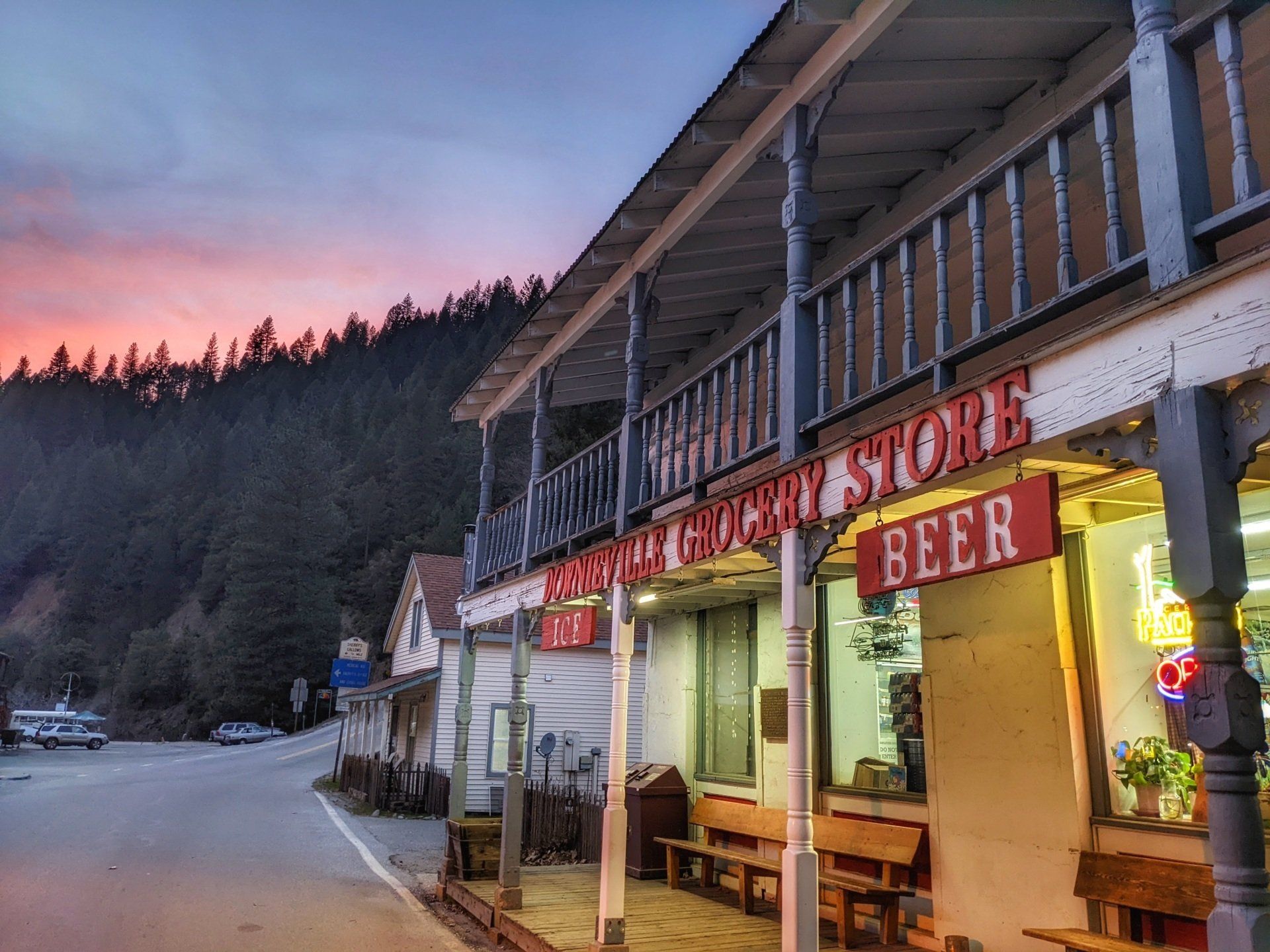 A grocery store with a sign that says beer on it.