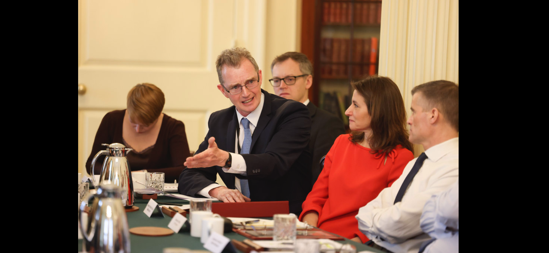 Image of the Rt Hon David TC Davies at a Cabinet meeting at 10 Downing Street