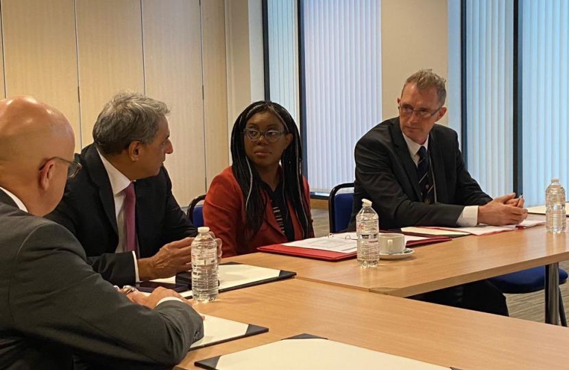 The Rt Hon David TC Davies involved in a meeting with the Leader of the Conservative Party Kemi Badenoch
