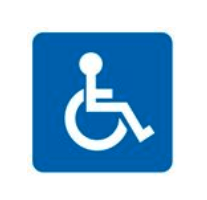 blue and white handicapped sign
