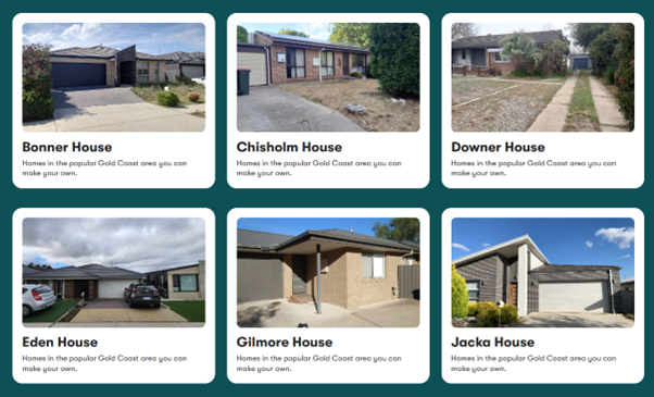 A collage of pictures of houses including eden house