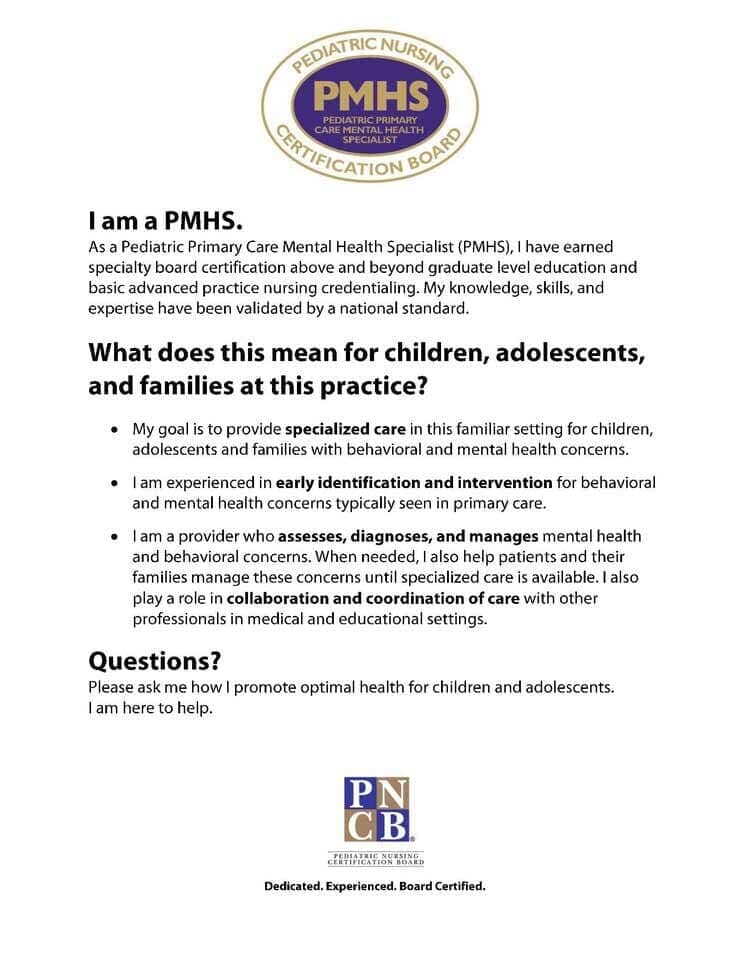 Pedriatic Care Mental Health Specialist Letter — Euless, TX — True Connections Pediatrics