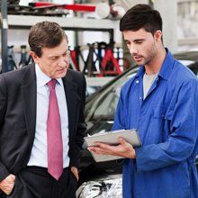 Technician Talking To A Customer Car Maintenance — Kingsley, MI  — BC Transmission