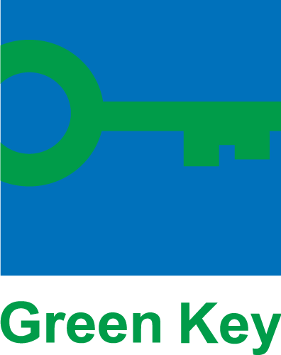 O logotipo da chave verde é uma chave verde em um fundo azul.