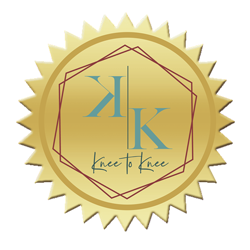 A logo for a company called knee to knee