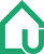 A green house with the letter u inside of it.