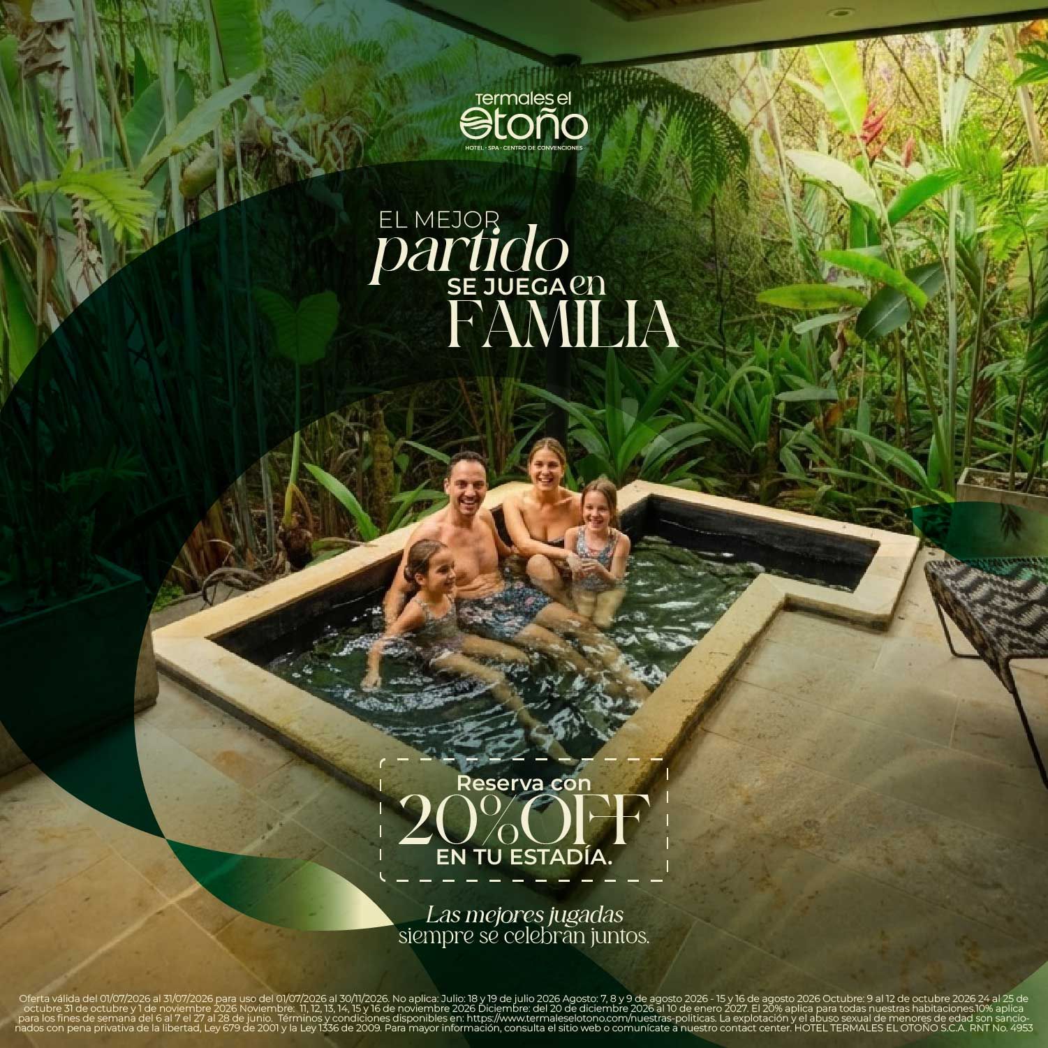 Promociones de alojamiento y planes de descanso en Termales El Otoño.