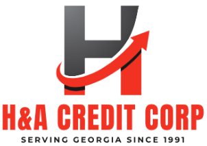 Logo for H&A Credit Corp, a Georgia-based financial company. Features an “H” with an upward-pointing arrow.
