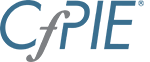 A blue and white logo for a company called cpie.