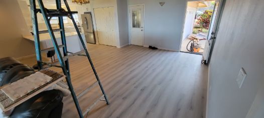 There is a ladder in the middle of the room.