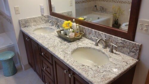 House Renovations — Sink With Flowers in Lewisville, TX
