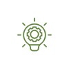 A light bulb with a gear inside of it.