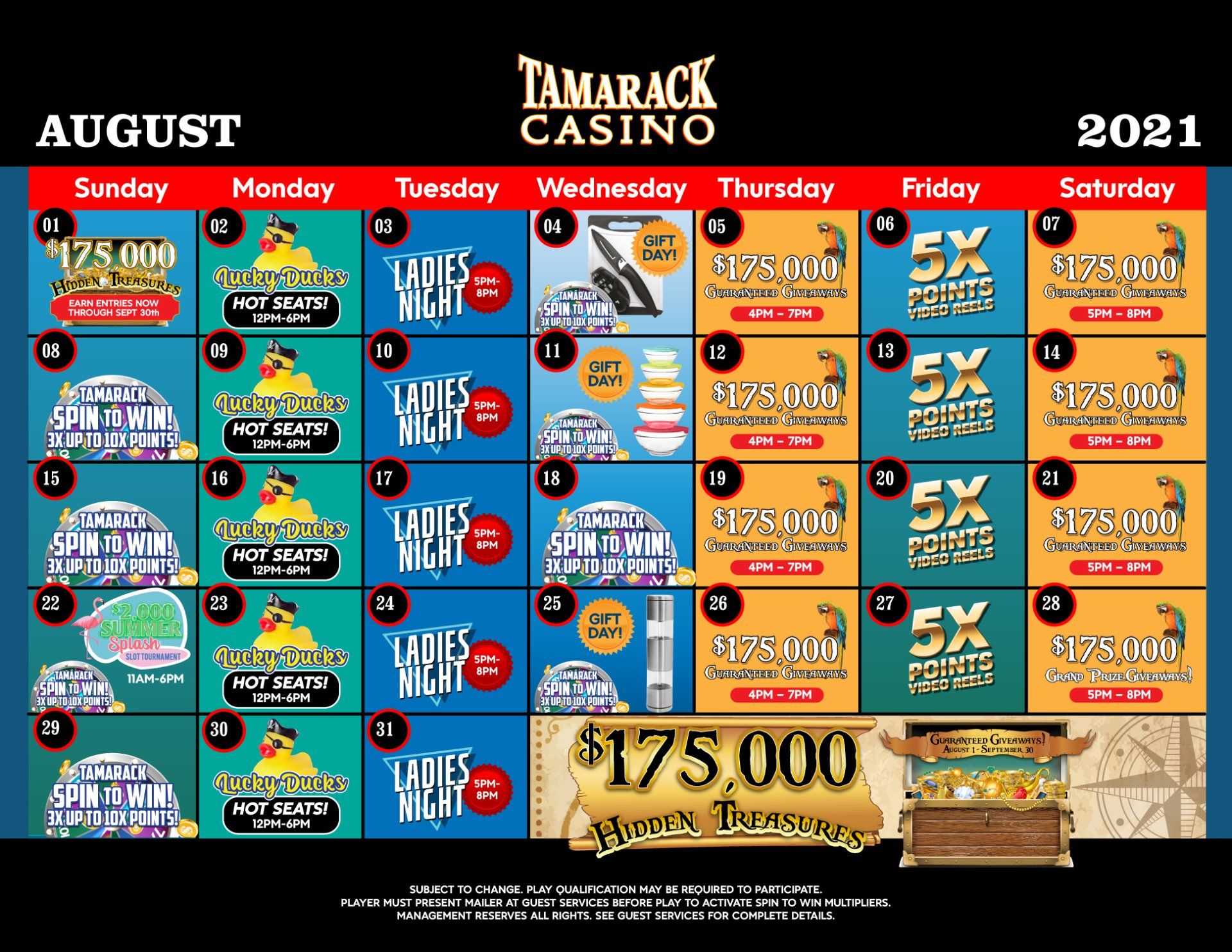 Tamarack Casino Monthly Promotions Reno s Favorite Local Casino