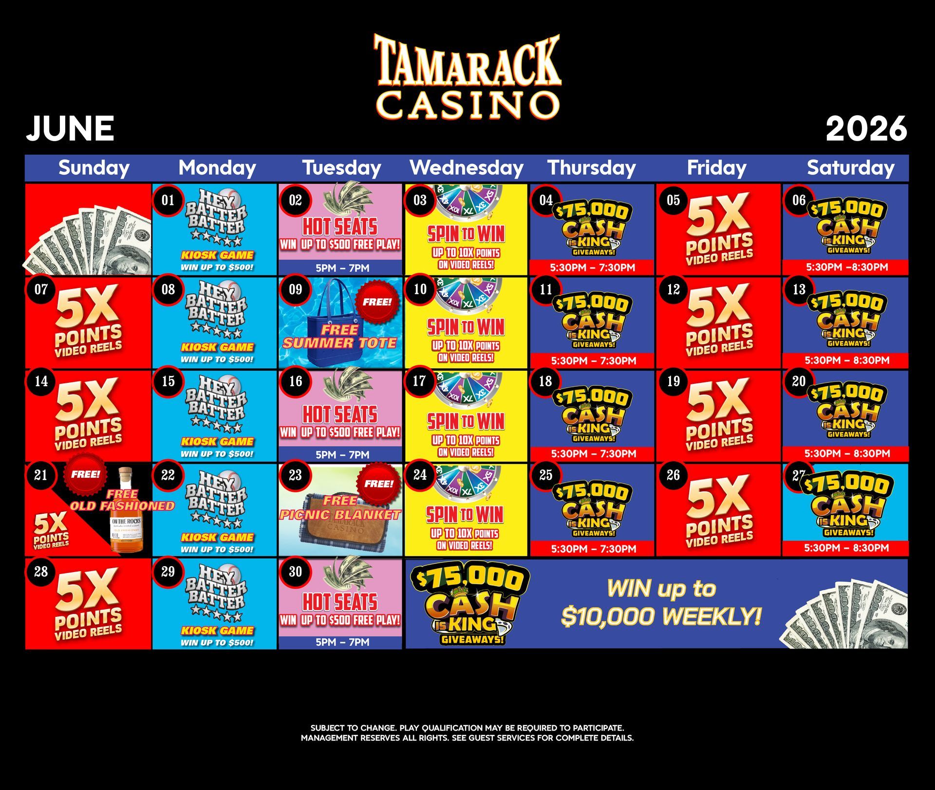 Casino Calendar