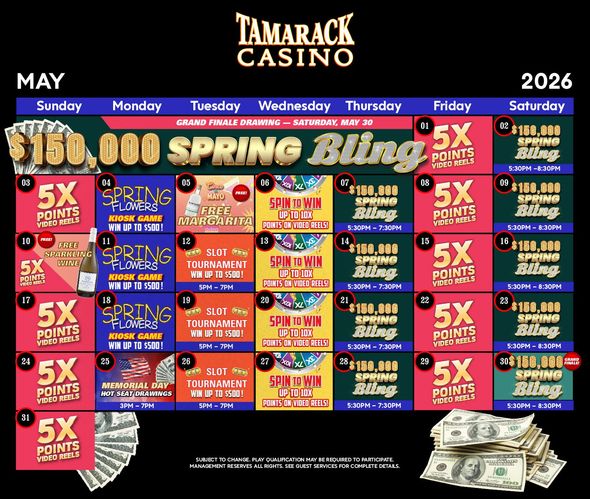 Monthly Casino Calendar