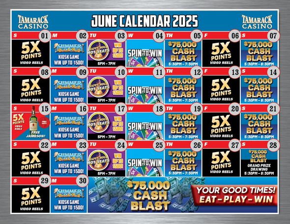 Monthly Casino Calendar
