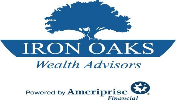 Iron Oaks Wealth Advisors logo with blue oak tree and Ameriprise Financial branding